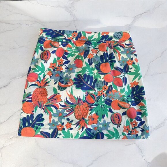 TALBOTS Citrus Tropical Print Stretch Skirt Size 14 - Picture 1 of 8